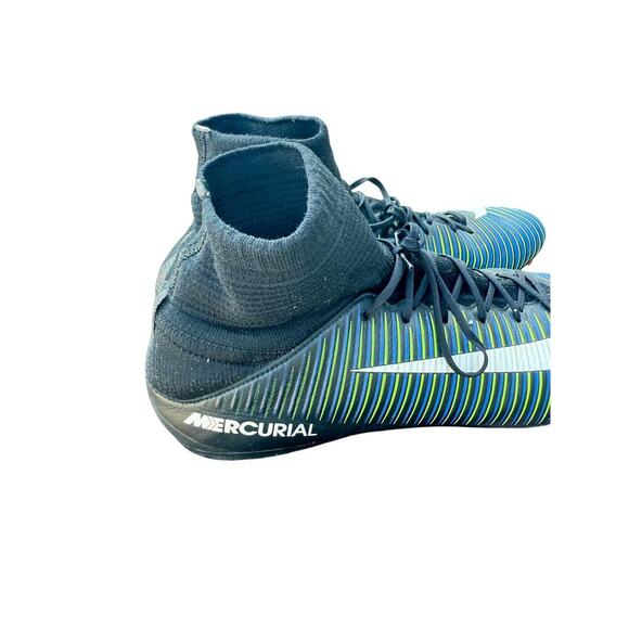 Men's Nike Mercurial Veloce III DF FG Black White Electric Green Sneakers Size 9 - Picture 4 of 9